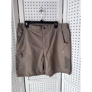 Reel Legends Brown Cargo Fishing Shorts Men's Lg Nylon Blend